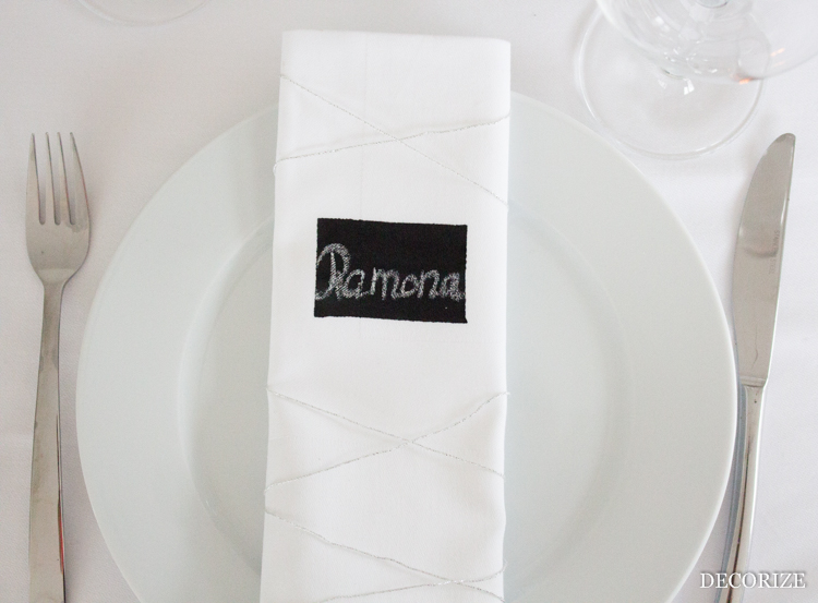 Festtafel Tischdekoration für Weihnachten Platzkarte