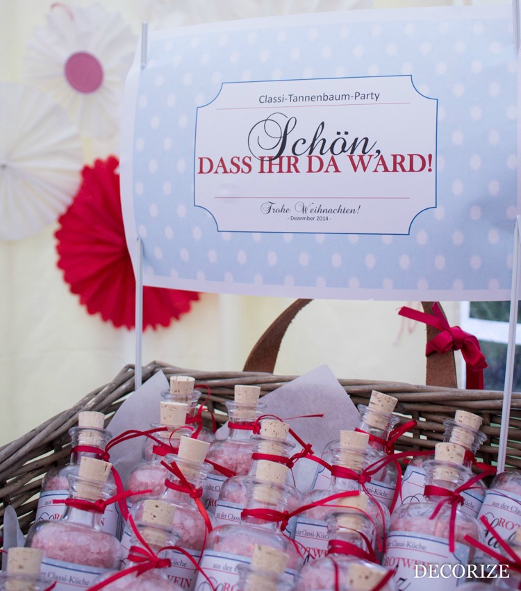 Rotwein-Salz als Gastgeschenk zur Tannenbaumparty