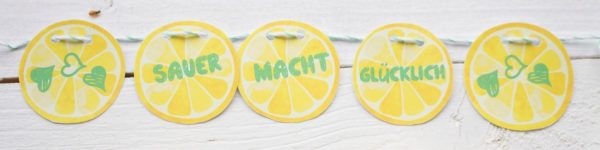 Sauer macht glücklich! Eine Kuchengirlande als free Printable in köstlicher Zitronen-Tarte