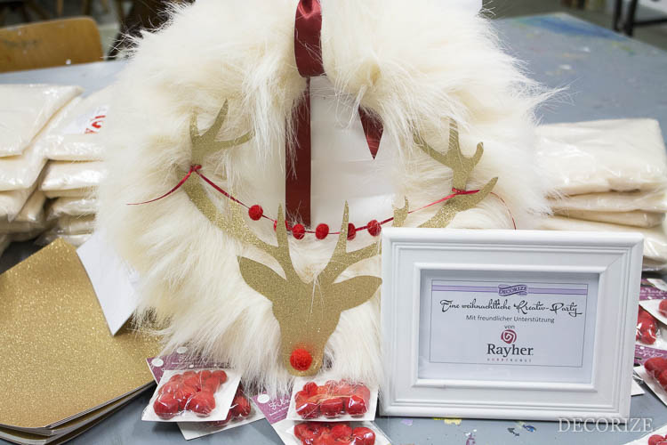 DIY Rentier Türkranz zu Weihnachten