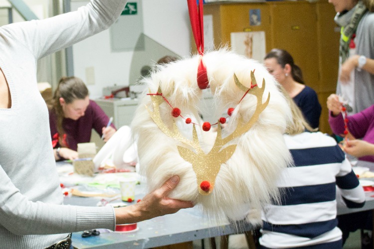 DIY Rentier Türkranz zu Weihnachten