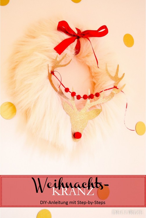 DIY Rentier Türkranz zu Weihnachten