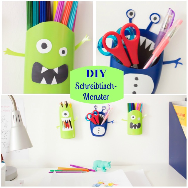 Collage Pinterest Schreibtisch-Monster mit Text