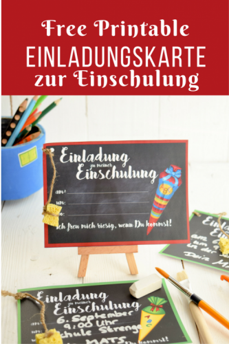 Freebie Einladungskarte Einschulung