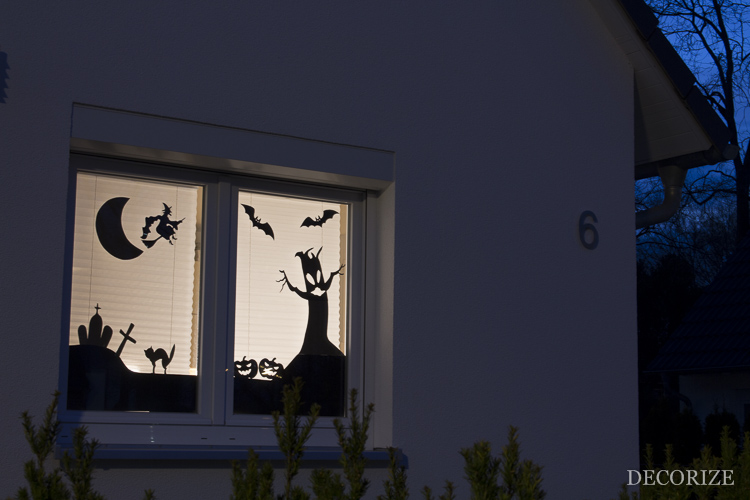Halloween spukige Fensterbilder