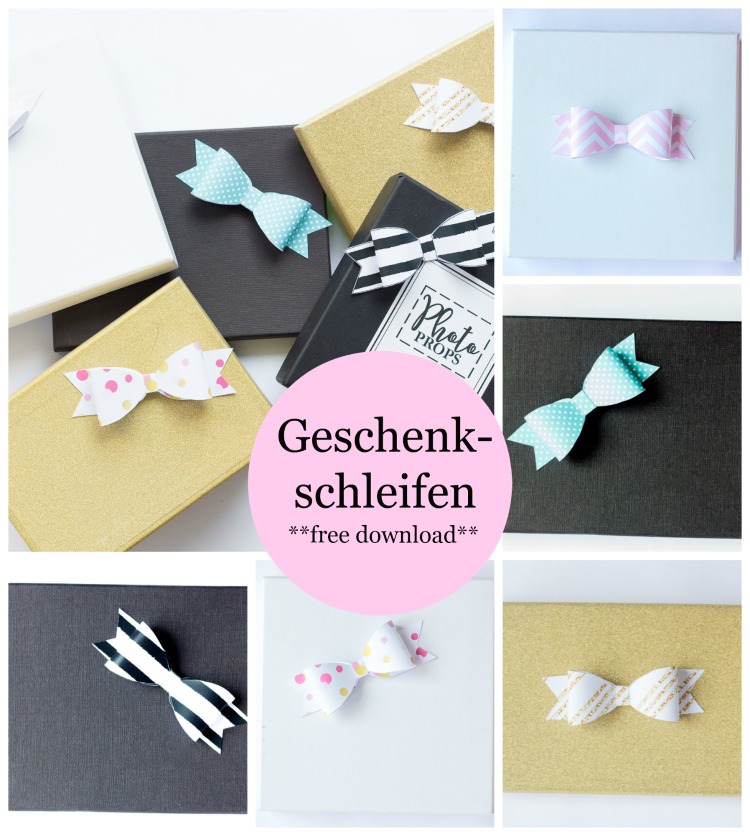 Freebie: Geschenkschleifen Printable in 5 Designs
