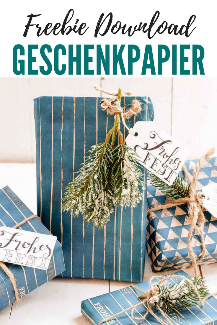 Freebie Geschenkpapier in trendy Petrol