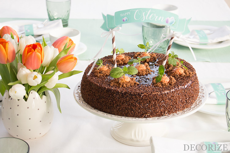 Happy Ostern! Möhren-Mousse-Torte mit Free Printables für die Tischdeko zu Ostern by Decorize
