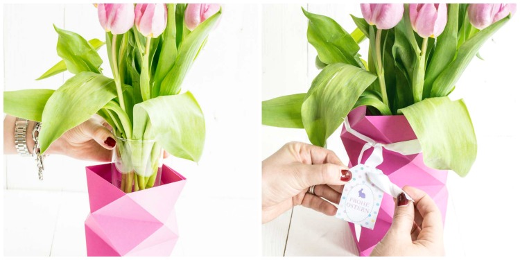 DIY Origami Vase für Ostern mit Tutorial