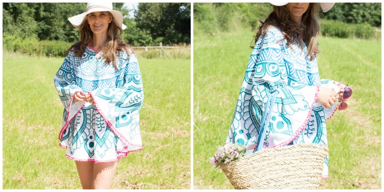 DEPOT DIY Poncho aus Mandala Strandtuch Collage
