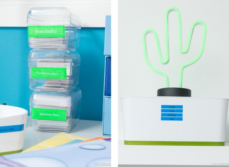 collage hochkant Schreibtisch Ordnung Dymo