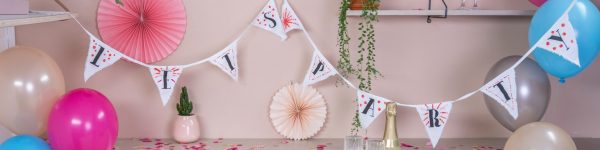 DIY-Wimpelgirlande - Partytime mit edding Textilmarkern DIY-Wimpelgirlande - Partytime mit edding Textilmarkern